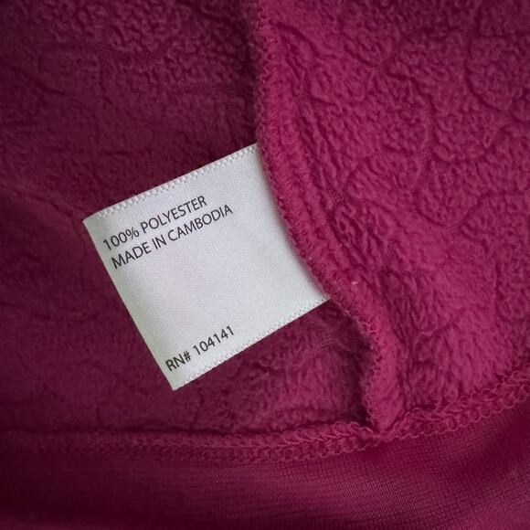 Lady Hagen Large Full Zip Quilted Purple Pink Ribbon Jacket Fleece - Picture 6 of 8